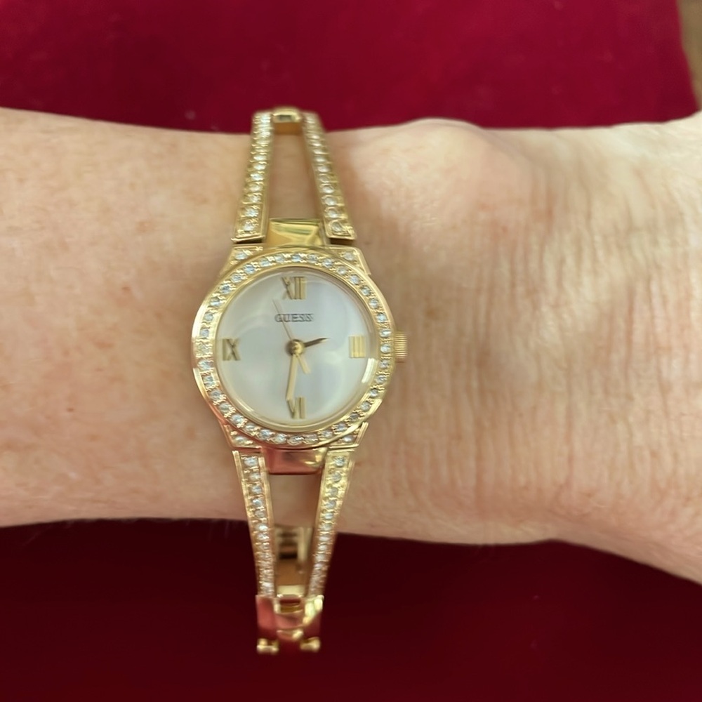 Guess Ladies Rhinestone Gold-tone Watch